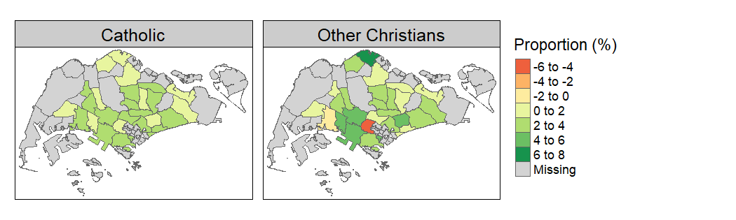 Change in Catholic / Other Christians Share (2000-2015) Change in Catholic / Other Christians Share (2000-2015)